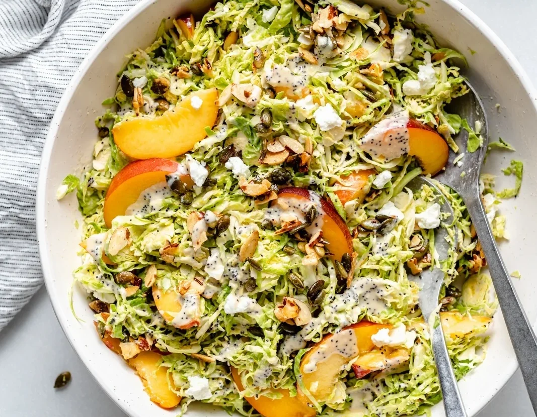 Peach and Brussels Sprouts Salad